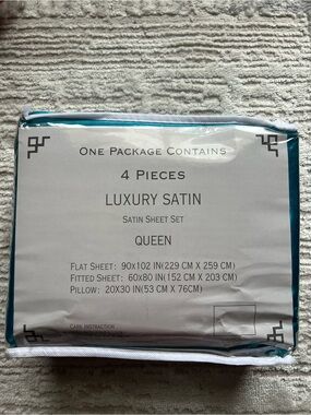 Luxury Satin Queen Sheet Set - Teal